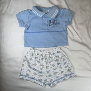 Vintage Sesame Street Elmo‎ Boys 2 Piece Outfit Size 0-3 Months Rare